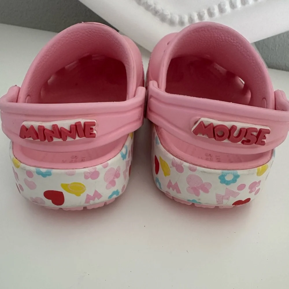 CROCS Kids Pink Minnie Mouse Charm Clogs size c9 - Picture 6 of 7